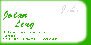 jolan leng business card